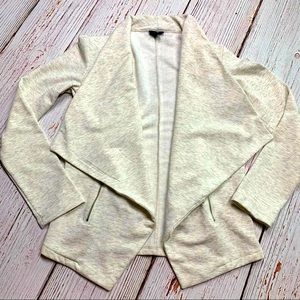 A.N.A Cream Heathered Knit Moto-Style Jacket
